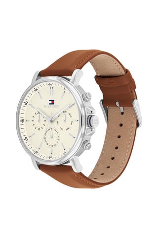 Leren Quartz Horloge - Bruin en Zilverkleurig