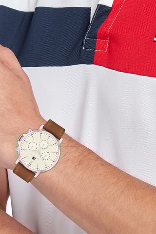 Leren Quartz Horloge - Bruin en Zilverkleurig