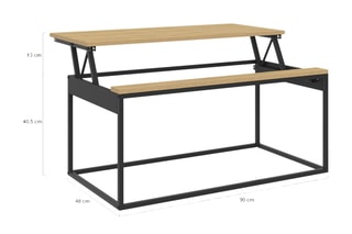 Mesa de centro Memphis - 90 x 48 x 40,5/53.5 cm
