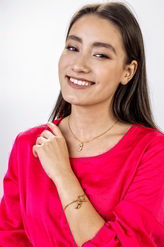 Pulseira Dourado e vermelho