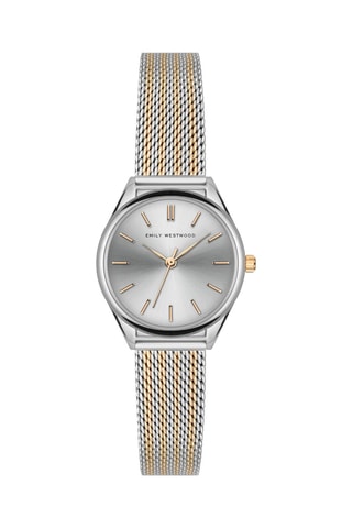 Montre à quartz en acier inoxydable - Argenté et doré rose - Emily Westwood