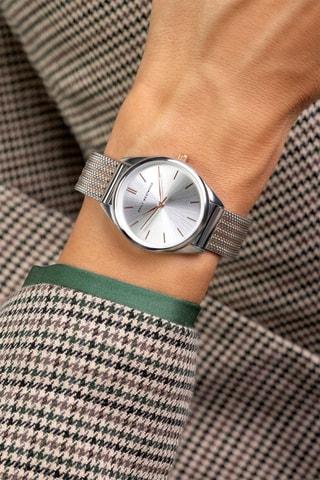 Montre à quartz en acier inoxydable - Argenté et doré rose - Emily Westwood
