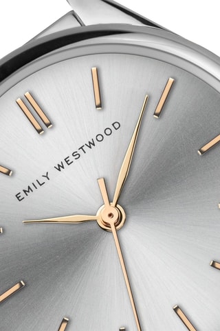 Montre à quartz en acier inoxydable - Argenté et doré rose - Emily Westwood
