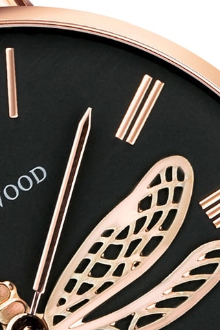 Relógio de quartzo em aço Castanho e dourado-rosa