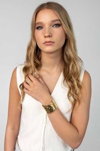 Pulseira aberta - Banhado a ouro amarelo - Marc Malone