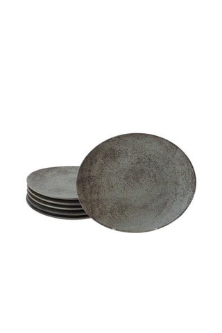 6 assiettes à dessert en grès - 23 cm