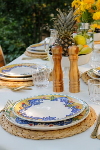6 assiettes plates en céramique - 26 cm