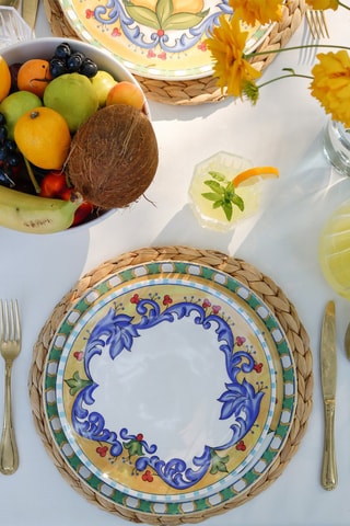 6 assiettes plates en céramique - 26 cm