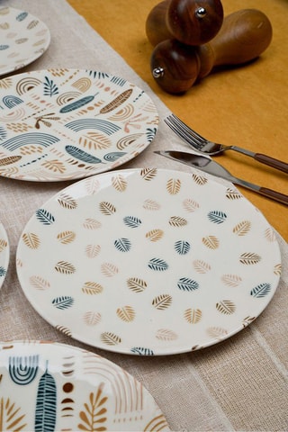 6 assiettes à dessert en porcelaine - 20 x 20 x 2 cm
