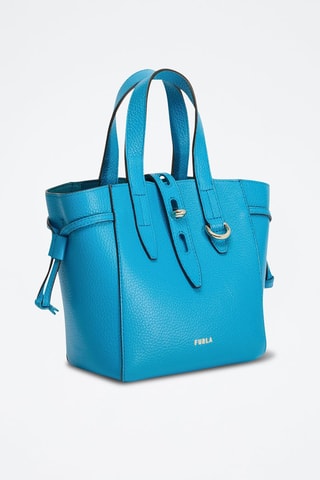 Kalfsleren Handtas Net Mini - Turquoise