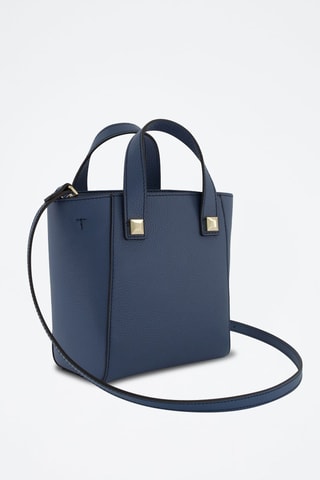 Kalfsleren Handtas Mini Afrodite - Marineblauw