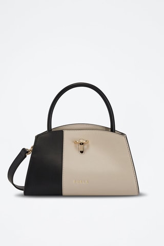 Kalfsleren Handtas Genesi - Taupe en Zwart