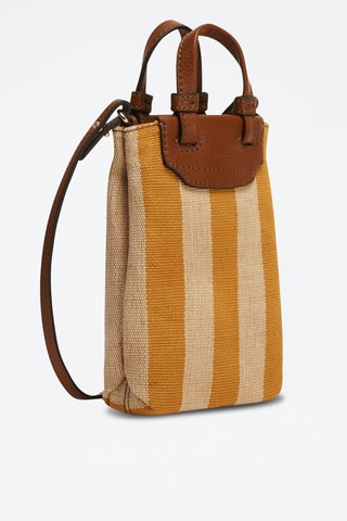 Leren Handtas Meraviglia Mini Mosterdgeel en Beige