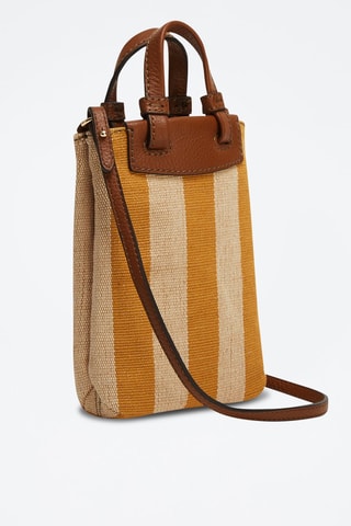 Leren Handtas Meraviglia Mini Mosterdgeel en Beige
