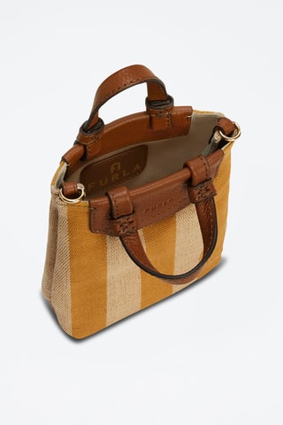 Leren Handtas Meraviglia Mini Mosterdgeel en Beige