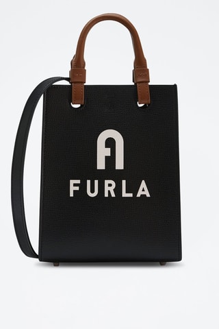 Leren Handtas Varsity Style Mini - Zwart