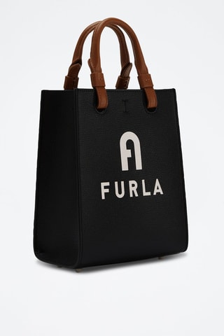 Leren Handtas Varsity Style Mini - Zwart