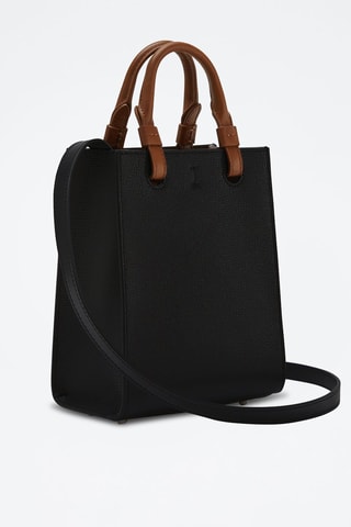 Leren Handtas Varsity Style Mini - Zwart
