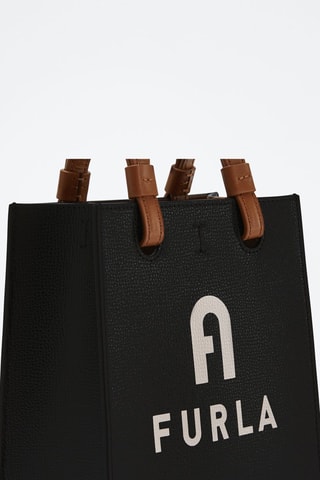 Leren Handtas Varsity Style Mini - Zwart