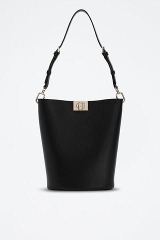 Kalfsleren Trendy Handtas Fleur - Zwart
