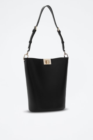 Kalfsleren Trendy Handtas Fleur - Zwart
