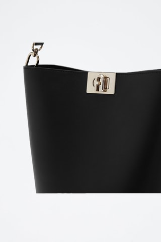 Kalfsleren Trendy Handtas Fleur - Zwart
