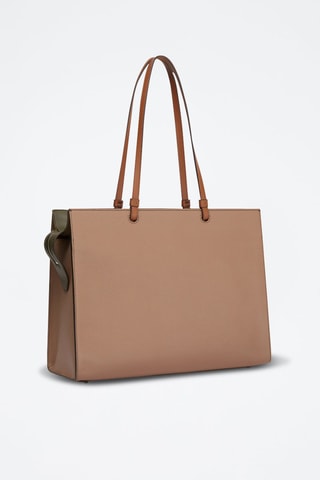 Kalfsleren Trendy Handtas van Varsity Style L - Beige
