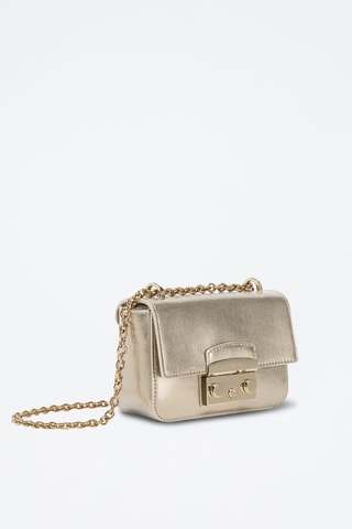 Sac bandoulière en cuir de veau Metropolis - Doré