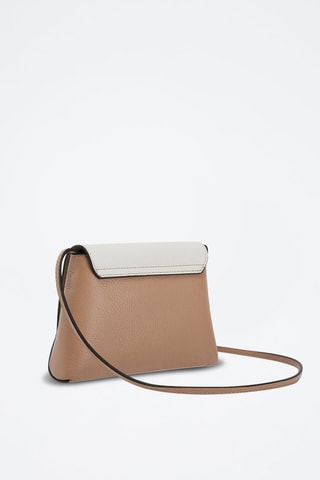 Kalfsleren Schoudertas Net Mini - Wit en Beige