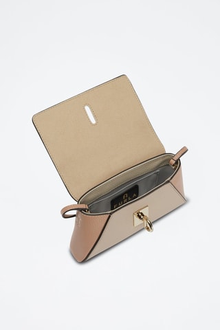 Kalfsleren Schoudertas Net Mini - Wit en Beige