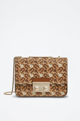 Sac bandoulière Bella - Marron et écru