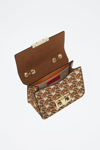 Sac bandoulière Bella - Marron et écru