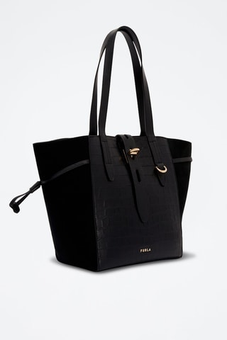 Leren Shopper Net M - Zwart