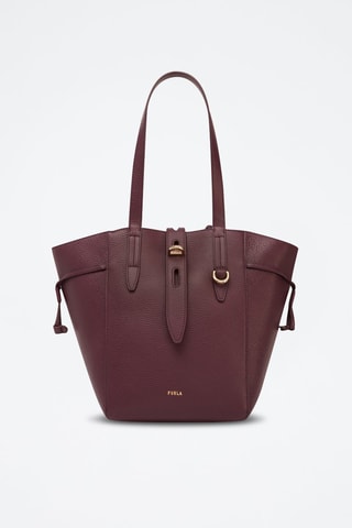 Kalfsleren Shopper Net M - Bordeauxrood