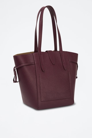 Kalfsleren Shopper Net M - Bordeauxrood