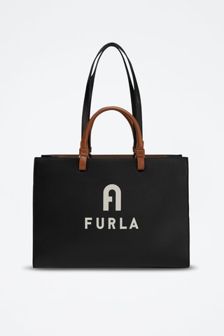 Leren Shopper Varsity Style - Zwart