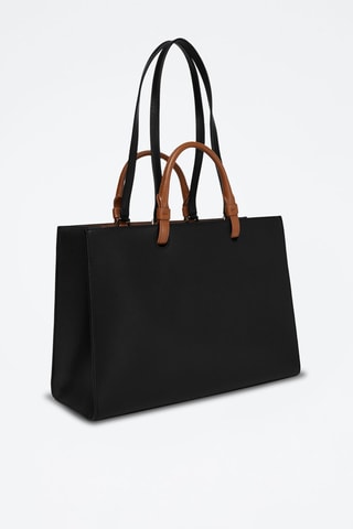 Leren Shopper Varsity Style - Zwart