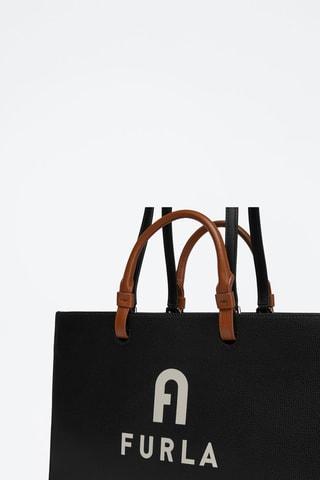 Leren Shopper Varsity Style - Zwart