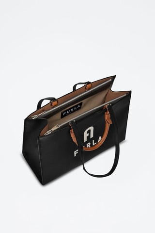 Leren Shopper Varsity Style - Zwart