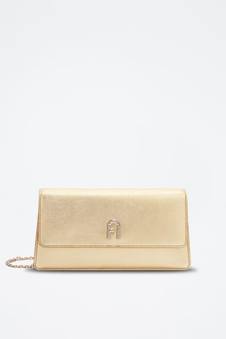 Leren Schoudertas Furla Diamante - goudkleurig