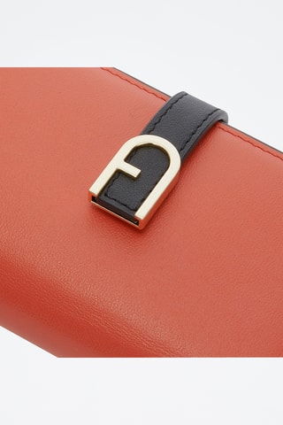 Leren Portefeuille Furla Flow - Oranje