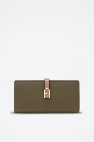 Leren Portefeuille Furla Flow - Kaki