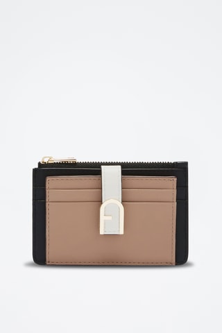 Leren Pasjeshouder Furla Flow - Beige