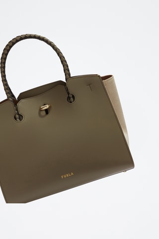 Leren Schoudertas Furla Genesi - Kaki
