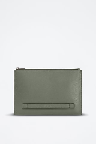 Leren Clutch Man - Kaki