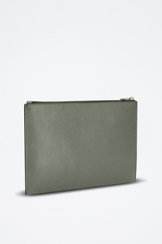 Leren Clutch Man - Kaki