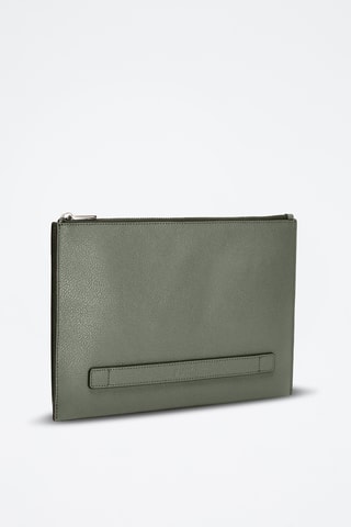 Leren Clutch Man - Kaki
