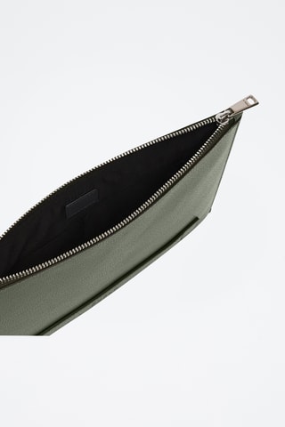 Leren Clutch Man - Kaki