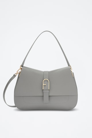 Leren Schoudertas Furla Flow - Grijs