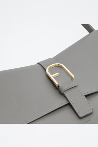 Leren Schoudertas Furla Flow - Grijs